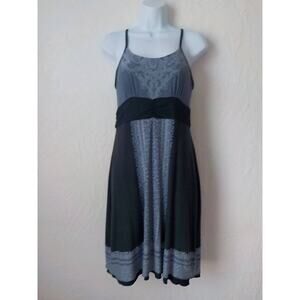 Athleta Kindred Cami Gray Dress Small Stretch Lace Print Spaghetti Strap *Flaw*